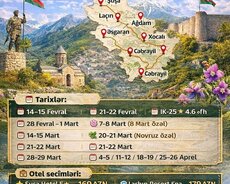 2 günlük Qarabağ Turu Otel Daxil