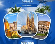 Avropa Qrup Turu Roma-barcelona-lissabon