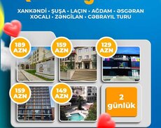 1, 2 və 3 günlük Şuşa Xankəndi Laçın qrup turu